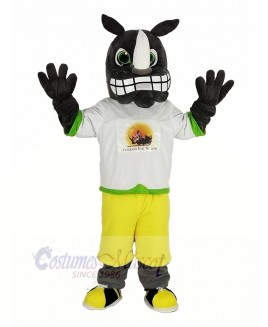 Gray Rhino with the Sweatshirt Mascot Costume Animal