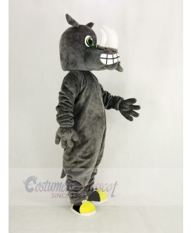 Gray Rhino Mascot Costume Animal	