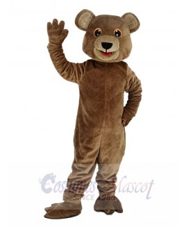 Cute Brown Bear with Black Eyes Mascot Costume