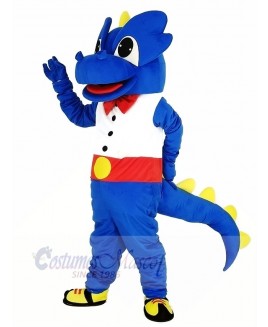 Blue Dragon Mascot Costume Cartoon