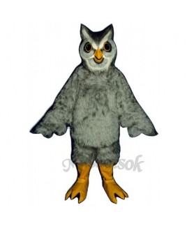 Cute Grey Owl Mascot Costume