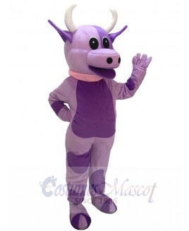 Adorable Lovely Purple Cow Mascot Costume