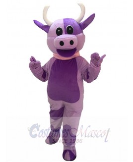 Adorable Lovely Purple Cow Mascot Costume