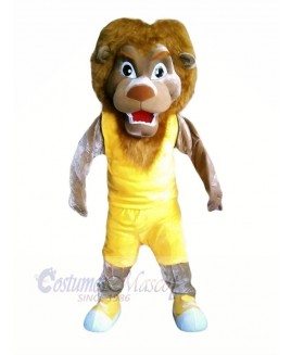 Lion with Yellow Vest Mascot Costumes Cheap