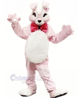 Pink Bunny Rabbit with Bowknot Mascot Costumes Animal