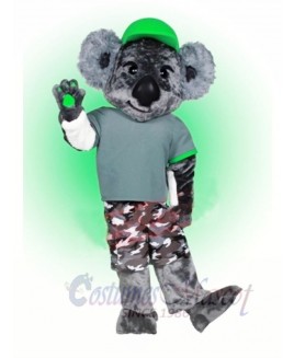 Koala with Green Hat Mascot Costumes Animal