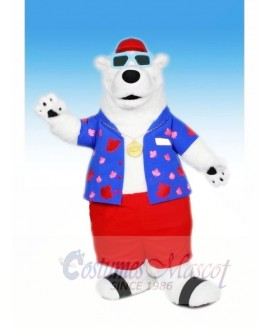 Cool Polar Bear with Glasses Mascot Costumes Animal