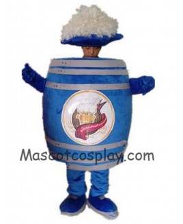 Hot Sale Adorable Realistic New Popular Professional Blue Beer Bottle Round Beer Barrel Bucket Mascot Costume For Promotion