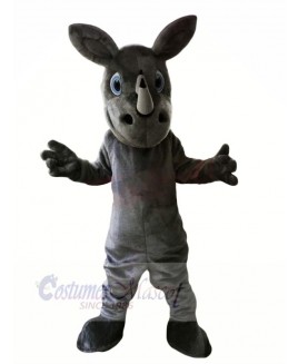Grey Rhino with Big Eyes Mascot Costumes