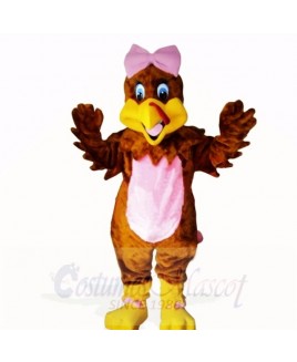 Girl Turkey with Pink BOW Mascot Costumes School