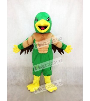 Mighty Golden Eagle Green and Yellow Mascot Costume