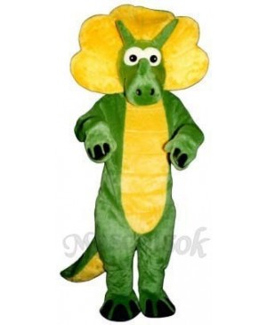 Green Triceratops Mascot Costume