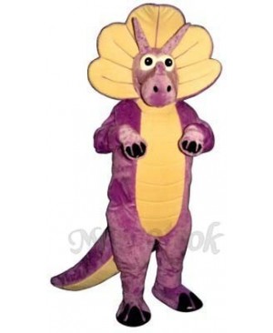 Purple Triceratops Mascot Costume