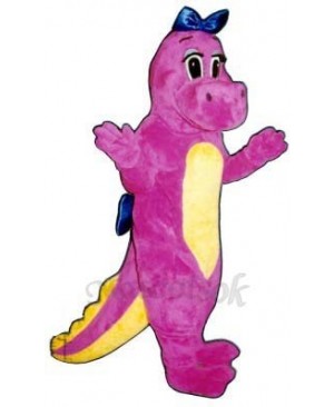 Dina Dinosaur with Bows Mascot Costume