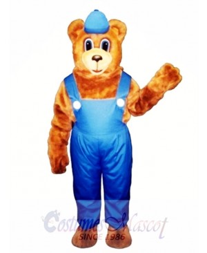 New Billy Bear with Overalls & Hat Mascot Costume