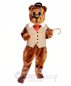 Pa Bear with Vest, Hat & Tie Mascot Costume