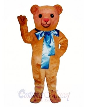Old Fashioned Teddy Bear with Bow Mascot Costume