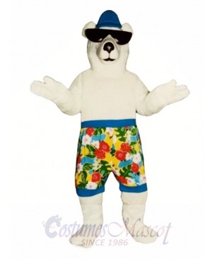 New Beach Bear with Shorts Mascot Costume