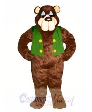 Cute Bramble Bear with Vest Mascot Costume