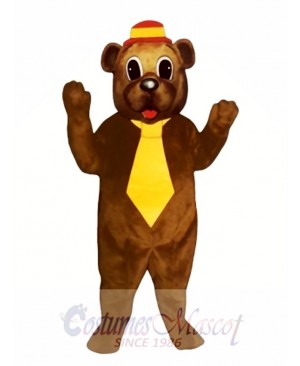 Father Bear with Hat & Tie Mascot Costume