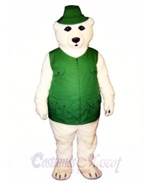 Fisher Bear with Vest & Hat Mascot Costume