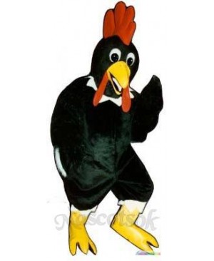 Cute Black Rooster Mascot Costume