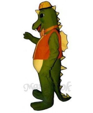 Smokey Dragon with Vest, Hat & Tie Mascot Costume