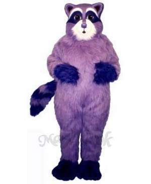 Purple Raccoon Mascot Costume