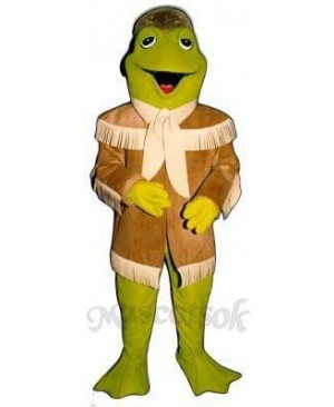 Davy Frogett with Frontier Jacket & Hat Mascot Costume