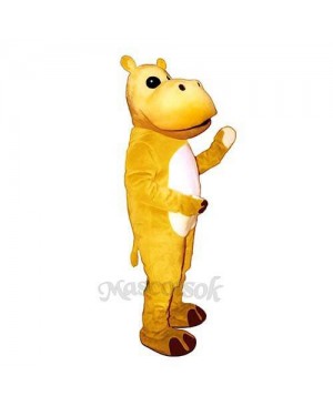 Yellow Hippo Mascot Costume