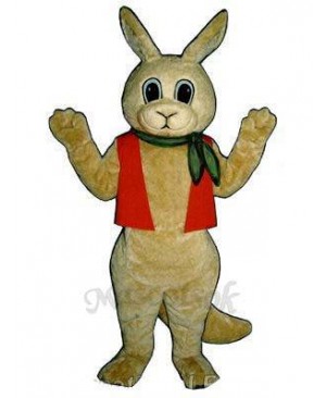 Aussie Roo Kangaroo with Neckerchief & Vest Mascot Costume