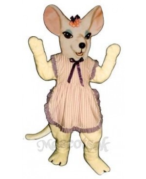 Miss Mouse with Apron & Bow Mascot Costume