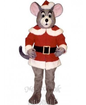 Noel Mouse with Santa Coat & Hat Christmas Mascot Costume