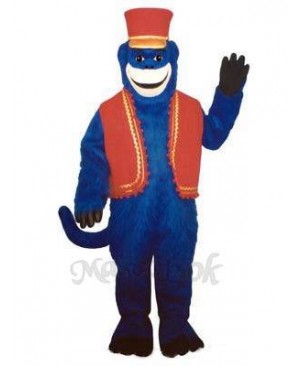 Blue Monkey with Vest & Hat Mascot Costume