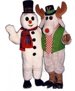 Peppermint Moose with Lite-up Nose Christmas Mascot Costume