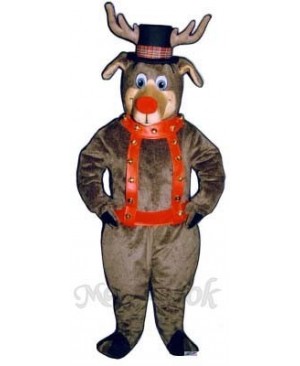 Roscoe Reindeer with Halter & Hat Mascot Costume