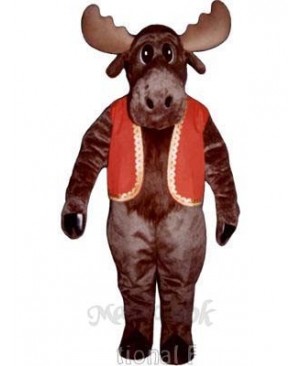 Milton Moose with Christmas Vest Mascot Costume