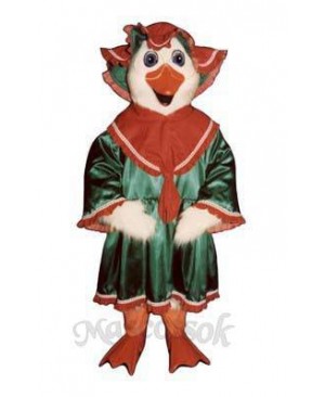 Holiday Goose with Dress & Hat Christmas Mascot Costume
