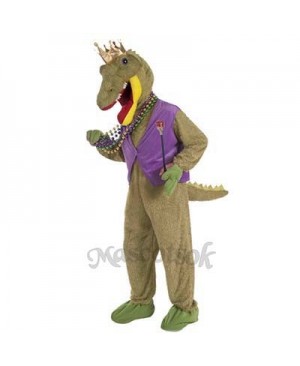 Mardi Gras Alligator King Mascot Costume