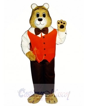 Cute Gentleman Bear Mascot Costume