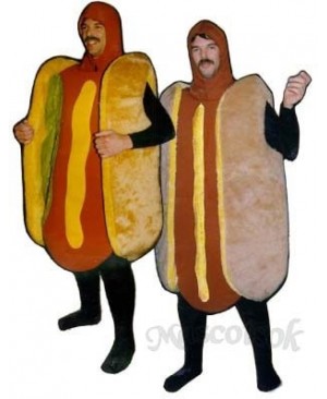 Hot Dog with Relish(on left) Mascot Costume