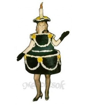 Black Cake Mascot Costume