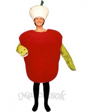 Wormy Apple Mascot Costume