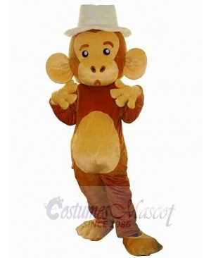 The Monkey with A White Hat Mascot Costume