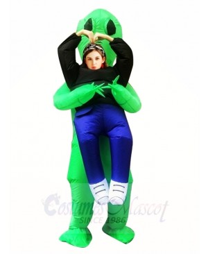 Green Alien ET Carry me Monster Inflatable Blow Up Halloween Xmas Costumes for Adults