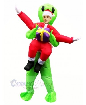 Inflatable Carry Me Christmas Santa Claus Green Alien ET Party Costume