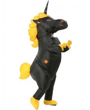 Black Unicorn Horse Blow Up InflInflatable Costume Halloween For Adults