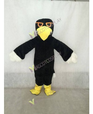 Black Hawk Mascot Costume in Yellow Beak