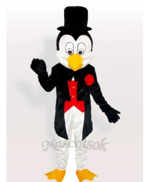 Mr. Penguin in Tuxedo and Bowler Hat Adult Mascot Costume