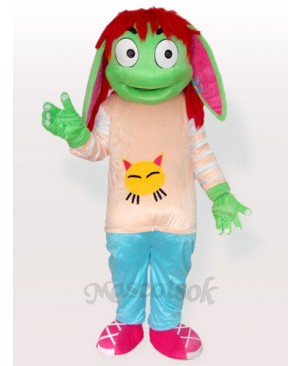 Handsome Dudu Pink Shirt and Blue Trousers Adult Mascot Costume